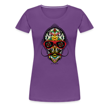 Charger l'image dans la galerie, T-shirt Femme Mexican skull mustache - violet