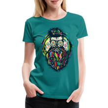 Charger l'image dans la galerie, T-shirt Femme Hipster Skulls Peace - bleu diva