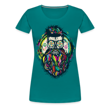 Charger l'image dans la galerie, T-shirt Femme Hipster Skulls Peace - bleu diva