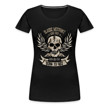 Charger l'image dans la galerie, T-shirt Femme Motorcycle Vintage born to ride - noir