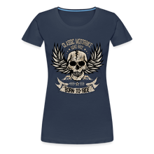 Charger l'image dans la galerie, T-shirt Femme Motorcycle Vintage born to ride - bleu marine