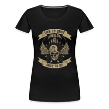Charger l'image dans la galerie, T-shirt Femme Motorcycle Vintage Live to drive - noir