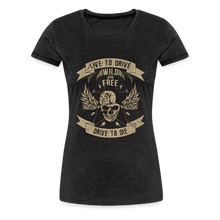 Charger l'image dans la galerie, T-shirt Femme Motorcycle Vintage Live to drive - charbon