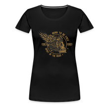 Charger l'image dans la galerie, T-shirt Femme Motorcycle Vintage Born to be free - noir