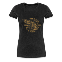 Charger l'image dans la galerie, T-shirt Femme Motorcycle Vintage Born to be free - charbon