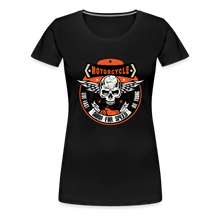 Charger l'image dans la galerie, T-shirt Femme Motorcycle Vintage born to speed - noir