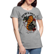 Charger l'image dans la galerie, T-shirt Femme Old Skulls Never Give UP - gris chiné