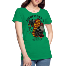 Charger l'image dans la galerie, T-shirt Femme Old Skulls Never Give UP - vert