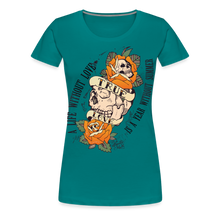 Charger l'image dans la galerie, T-shirt Femme Old Skulls Tattoo True Love - bleu diva