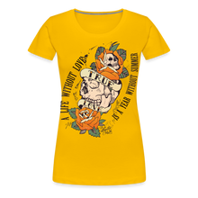 Charger l'image dans la galerie, T-shirt Femme Old Skulls Tattoo True Love - jaune soleil