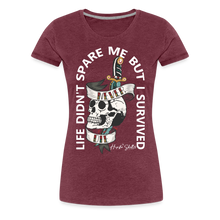 Charger l'image dans la galerie, T-shirt Femme Old School Never Die 2 - rouge bordeaux chiné