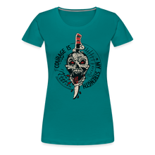 Charger l'image dans la galerie, T-shirt Femme Old School Courage is my strenght - bleu diva