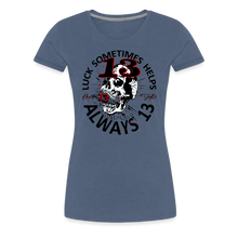 Charger l'image dans la galerie, T-shirt Femme Luck something helps - bleu chiné