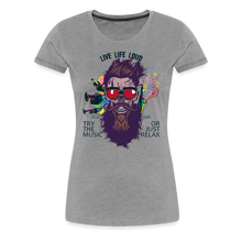 Charger l'image dans la galerie, T-shirt Femme Live Life Loud - gris chiné