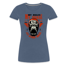 Charger l'image dans la galerie, T-shirt Femme Motorcycle Gorilla - bleu chiné
