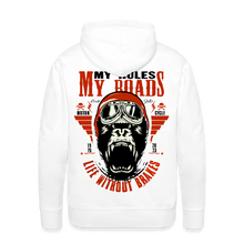 Charger l'image dans la galerie, Sweat-shirt à capuche hommes Motorcycle Gorilla - blanc