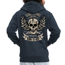 Charger l'image dans la galerie, Sweat-shirt Zippé à capuche Hommes Classic motorbike - marine