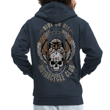 Charger l'image dans la galerie, Sweat-shirt Zippé à capuche Hommes Motorcycle club - marine
