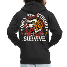 Charger l'image dans la galerie, Sweat-shirt Zippé à capuche Hommes Tiger Strong - noir
