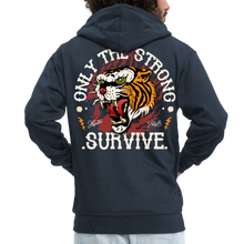 Charger l'image dans la galerie, Sweat-shirt Zippé à capuche Hommes Tiger Strong - marine