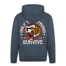 Charger l'image dans la galerie, Sweat-shirt Zippé à capuche Hommes Tiger Strong - bleu jeans