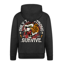 Charger l'image dans la galerie, Sweat-shirt Zippé à capuche Hommes Tiger Strong - charbon