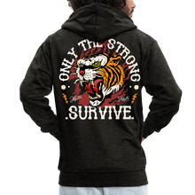 Charger l'image dans la galerie, Sweat-shirt Zippé à capuche Hommes Tiger Strong - charbon