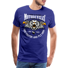 Charger l'image dans la galerie, T-shirt Homme Motorcycle Born to be free - bleu roi