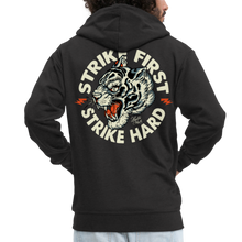 Charger l'image dans la galerie, Sweat-shirt Zippé à capuche Hommes Tiger Strike hard - noir
