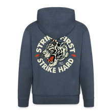 Charger l'image dans la galerie, Sweat-shirt Zippé à capuche Hommes Tiger Strike hard - bleu jeans