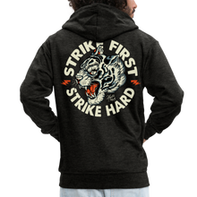 Charger l'image dans la galerie, Sweat-shirt Zippé à capuche Hommes Tiger Strike hard - charbon