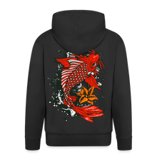 Charger l'image dans la galerie, Sweat-shirt Zippé à capuche Hommes Koi Fish - noir