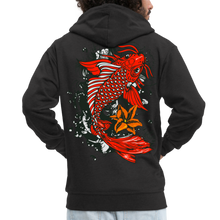 Charger l'image dans la galerie, Sweat-shirt Zippé à capuche Hommes Koi Fish - noir