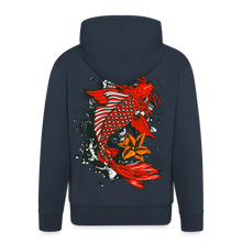 Charger l'image dans la galerie, Sweat-shirt Zippé à capuche Hommes Koi Fish - marine