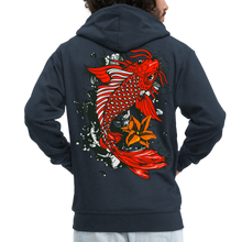 Charger l'image dans la galerie, Sweat-shirt Zippé à capuche Hommes Koi Fish - marine