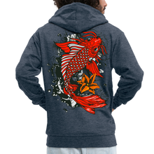 Charger l'image dans la galerie, Sweat-shirt Zippé à capuche Hommes Koi Fish - bleu jeans