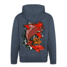 Charger l'image dans la galerie, Sweat-shirt Zippé à capuche Hommes Koi Fish - bleu jeans