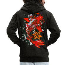 Charger l'image dans la galerie, Sweat-shirt Zippé à capuche Hommes Koi Fish - charbon