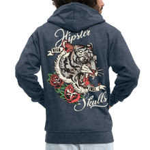 Charger l'image dans la galerie, Sweat-shirt Zippé à capuche Hommes Old School Tiger - bleu jeans
