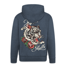 Charger l'image dans la galerie, Sweat-shirt Zippé à capuche Hommes Old School Tiger - bleu jeans