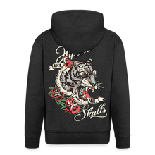 Charger l'image dans la galerie, Sweat-shirt Zippé à capuche Hommes Old School Tiger - charbon