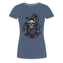 Charger l'image dans la galerie, T-shirt Femme Hipster Nordic Warrior - bleu chiné