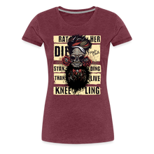 Charger l'image dans la galerie, T-shirt Femme Rather Die - rouge bordeaux chiné