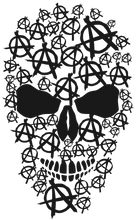 Charger l'image dans la galerie, Homme T-Shirt tête de mort symbole anarchie (6677882798259)