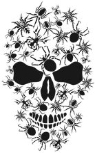 Charger l'image dans la galerie, Homme T-Shirt Tête de mort skull crâne former d'araignées