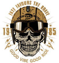 Charger l'image dans la galerie, Femme T-Shirt Tête de mort motorcycle crâne skull motard casque good vibe (6709444542643)