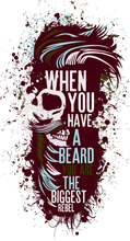 Charger l'image dans la galerie, Femme T-Shirt Tête de mort hipster skull avec barbe moustache crane citation