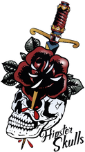 Charger l'image dans la galerie, Homme T-Shirt tete de mort crane old school dague rose blood