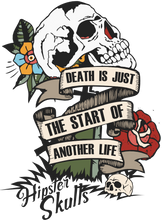 Charger l'image dans la galerie, Homme T-Shirt tete de mort death just crane start life tombe rose hipster citation another