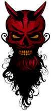 Charger l'image dans la galerie, Femme T-Shirt hipster skull Tête de mort crâne barbe et barbu diable
